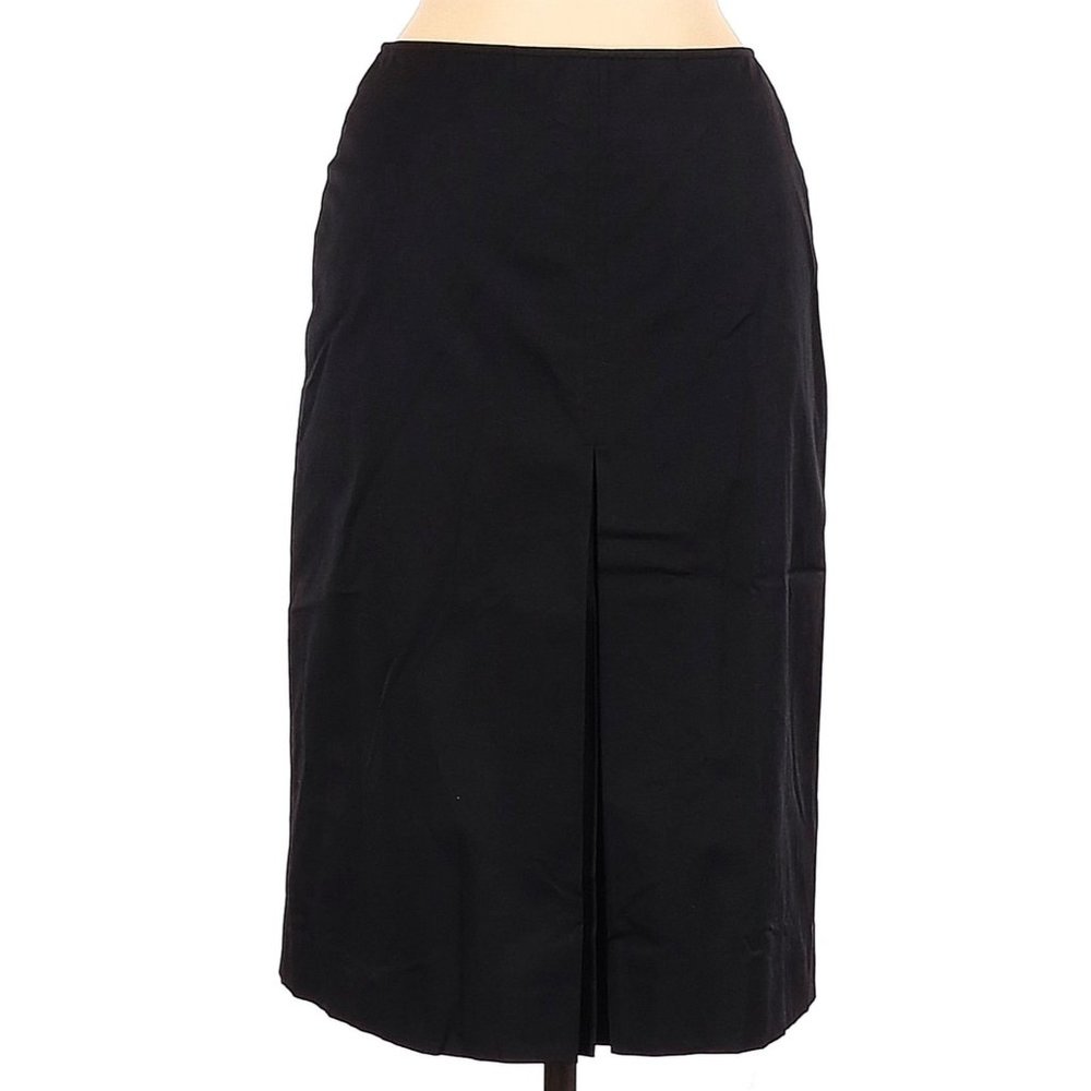 Halogen Business Casual Skirt Size 2 Black Microfiber Midi - Picture 2 of 12